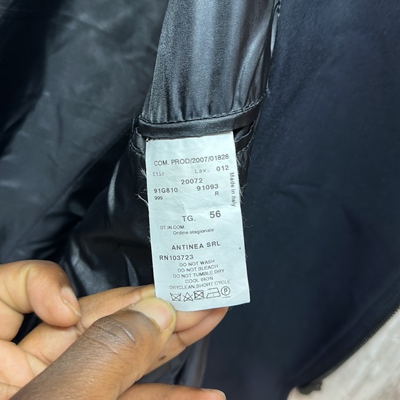 EMPORIO ARMANI 'Mr A Line' 70% Wool Zip up Black Jacket Made in Italy - Picture 6 of 7